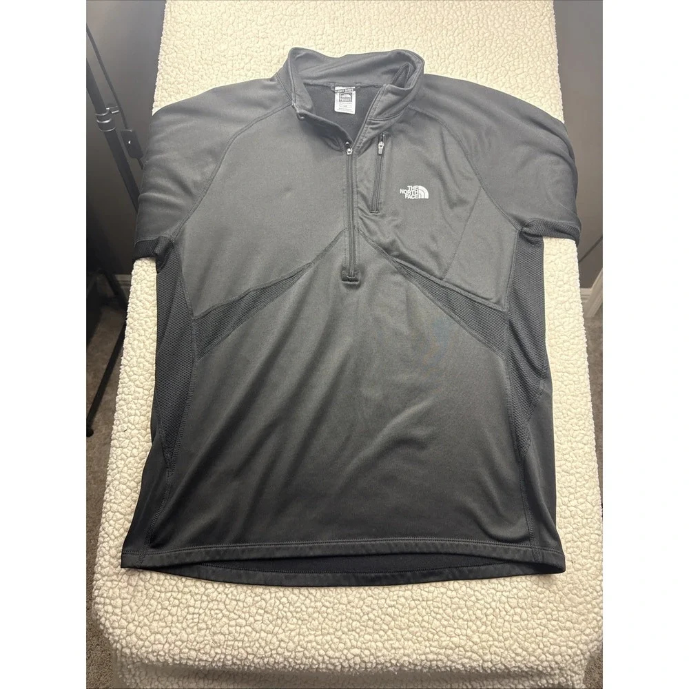 North Face Flight‎ Series Black 1/2 Zip-Up Fleece Pullover Men's Large Nice EUC